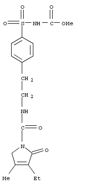 Carbamic acid, N-[[4-[2-[[(3-ethyl-2,5-dihydro-4-methyl-2-oxo-1H-pyrrol-1-yl)carbonyl]amino]ethyl]phenyl]sulfonyl]-, methyl ester